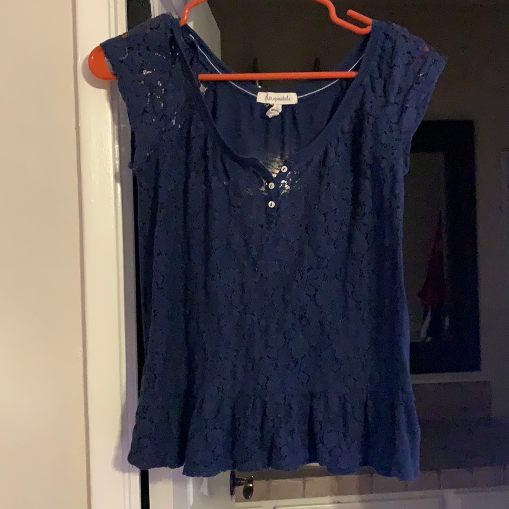 Blue lace top